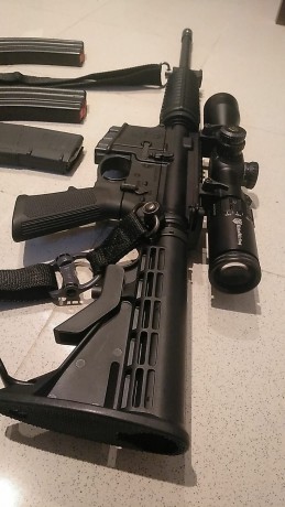 Hola,

vendo un S&W 300 AAC Blackout en negro.

Estado perfecto

Varios cargadores, varios de 20, 01