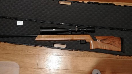 Hola a todos,

Vendo esta magnifica carabina Anschutz 1813 SuperMatch con culata de BR de Nogal

Cañon 12