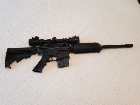 Se vende carabina con visor de la foto,maletín 1 cargador de 10 y otro de 25 y puntero láser precio 600 01
