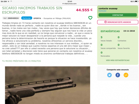 Uno pide por un Pietta niquelado con sus certificados, 2000 euros, jajaja.

Y el otro anuncio, no comete 51