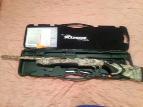 Vendo escopeta repetidora beretta A400 extreme unico camo max 5.
Cañon de 71
Chokes 1,2,3 y 5 estrellas
Sistema 00