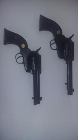 Buenos días se venden dos revólveres chiappa calibre 22 con tambor de diez.los compré y no han sido usados 02