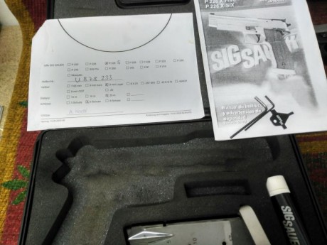 Vendo Sig Sauer P 226 X Five AL SO 5", la aligerada, peso 1030g.
Disparador ajustable entre 1 y 1,600 50