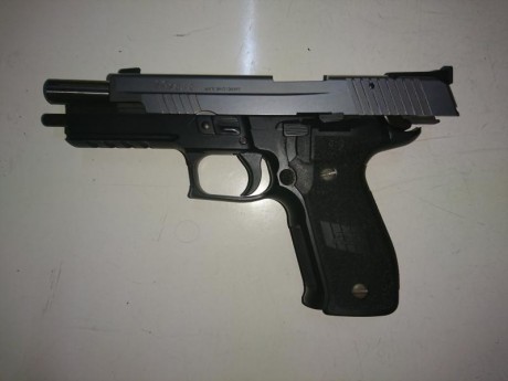 Se vende arma Sig Sauer en perfectas condiciones de uso con carril picatinny. Cuenta con dos cañones, 01