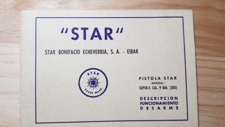 Un amigo vende ésta estupenda Star del .380 o 9 corto guiada en A. Va con dos cargadores y manual en su 41