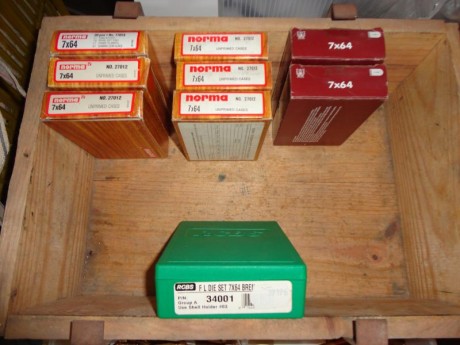 Vendo Dies RCBS calibre 7 X 64 .
291 vainas Norma 7 X 64, algunas de ellas nuevas a estrenar el resto 12