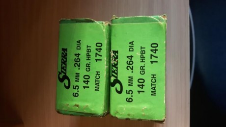 Vendo dos cajas de 100 puntas Sierra del 6.5 de 140 gn 25 euros cada caja más portes 00