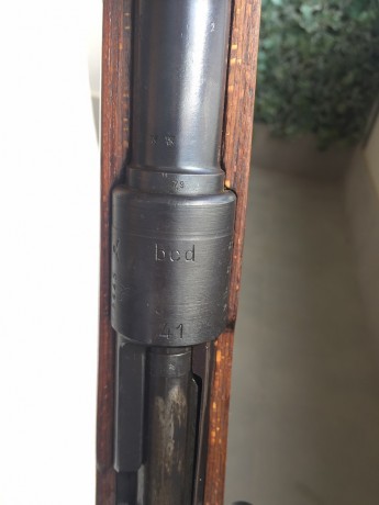 Rifle Mauser kar.98 bcd 41 Cal.7,91x57
Fabricacion Año 1941 - Gustloff Werke, Weimar
Arma se localiza 12