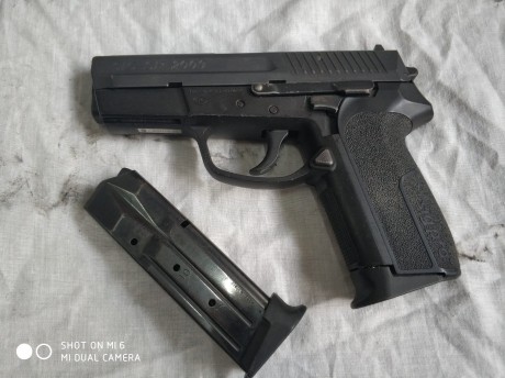 Vendo Sig Sauer SP 2009. Muy buen estado. Con 2 cargadores, poco uso, solo uso de defensa, guiada en A. 00