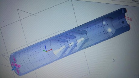 Moderador  3d  de 45 mm de diámetro ,200mm de alturay con interior de conos. Con la posibilidad de personalizar 170