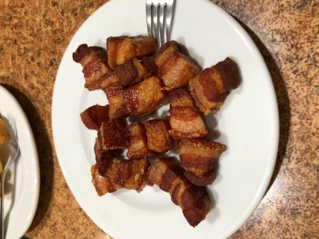 Hoy para comer acelgas hervidas y chuletón de vaca gallega vieja con seis semanas de maduración en cámara 170