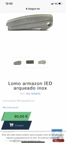 Vendo lomo arqueado de acero marca INFINITY, precio en armería 90, pido 50.
Un saludo 00