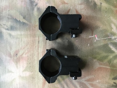 Vendo 3 juegos de monturas para visor con tubo de pulgada o 25,4 mm. Para carril weaver/picantiny monopieza, 00