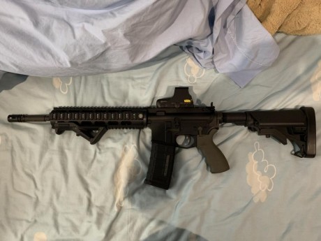 Vendo por dejar afición Sabré M4 cal.222 con accesorios originales y los de la foto, (menos el visor, 02
