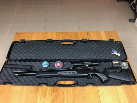 Hatsan BT65 con visor 3-12x50, maleta rígida, silenciador y bomba Hill. Todo el conjunto esta impecable, 02