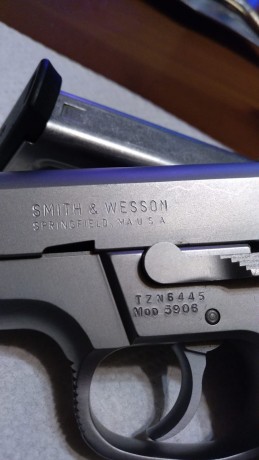 Al tema un amigo del club me pide que ponga a la venta una 9mm s&w 4" con gatillo afinado y puesta 00