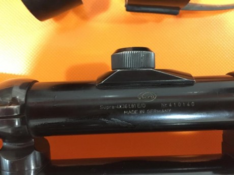 Vendo visor nickel supra 4x36 con monturas completas mannlicher (bases y anillas de pulgada). El visor 01