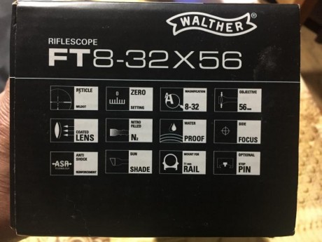 Hola por compra modelo superior, vendo visor Walther FT8-32X56, tiene 4 meses y casi sin uso, impecable.
Lo 02