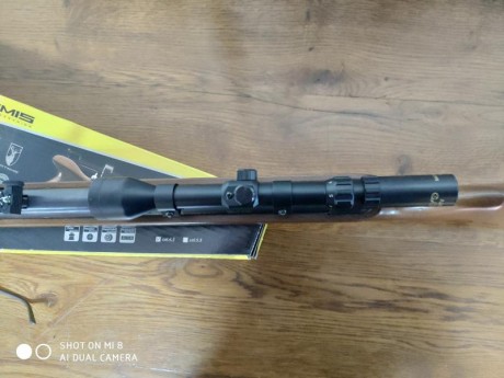 Hola,  vendo carabina aire GAMO modelo 610 calle 5.5 con alza incluida por 75 euros,  esta en muy buen 02