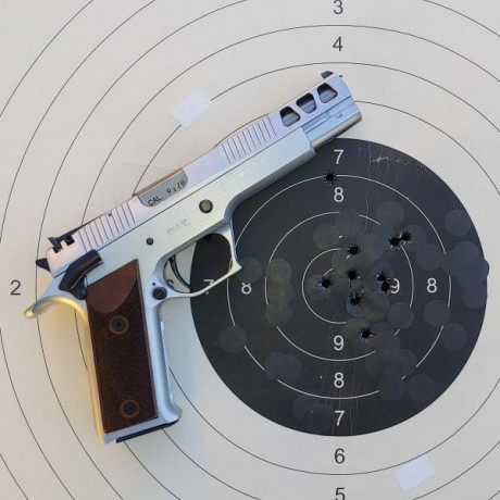 --Se retira de la venta. Total, no voy a encontrar mejor pistola de competición. El que tiene que mejorar 00