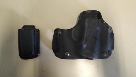 Vendo Funda de Kaydex en acabado en negro, para Smith & wesson 380 Bodyguard con laser.
mu poco uso, 02
