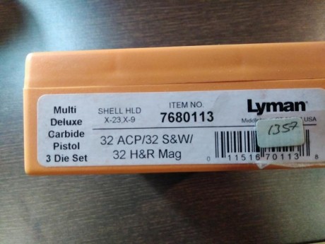 Vendo estos Dyes de la marca Lyman, muy poco usados, 
50 euros con los gastos de envio incluidos
Un saludo 00
