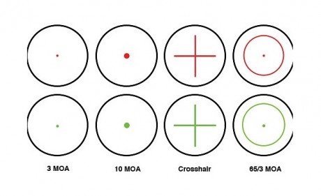 Visor de punto rojo de retículas intercambiables en color rojo y verde.Como nuevo, viene con tapas Butler 10