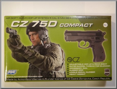  Vendo CZ 75D COMPACT cal.6mm BB C02 semi automatico marca ASG. 
Sólo se han disparado cinco cargas de 11