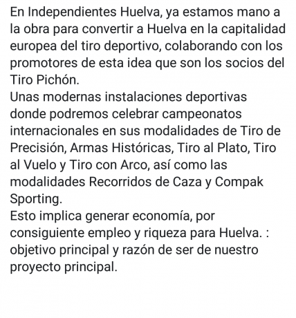 Hola, parece ser que para el verano se va a abrir un nuevo campo de tiro en Huelva, por la zona de Gibraleón, 170