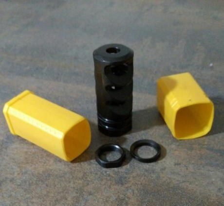 Vendo freno de boca para calibre 308 win con diametro metrico M15x1, incluye contratuerca y arandela de 00