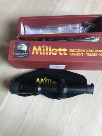 Hola, pongo a la venta  Visor Millett 1-4 x 24 DMS  Tubo 30mm.
Retícula iluminada Donut Dot con 11 niveles 02