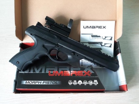Hola, vendo esta pistola de co2 con cargador de 30 bbs, tiro semiautomatico, y 2 potencias a elegir, yo 01