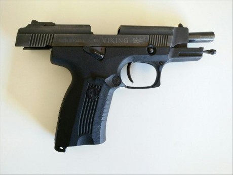 Pistola Baikal MP446 Viking 9x19mm
- Seguro manual ambidiestro
- Cañón de 11,2 cm
- Martillo a la vista
- 01