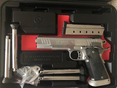 Se vende sps Falcón de 9 mm monohilera,5 cargadores de 10 cartuchos,Fanel Cambiado aletas punto de mira 00