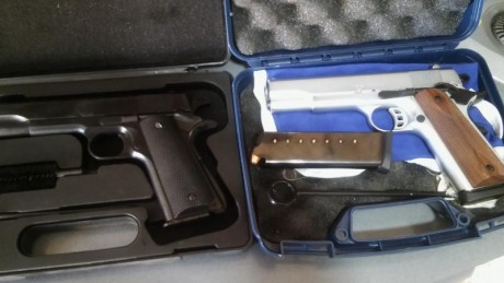Hola. Pongo en venta  magnífica pistolas en calibre 45 ACP. Impoluta, con muy pocos tiros. Una es una 02