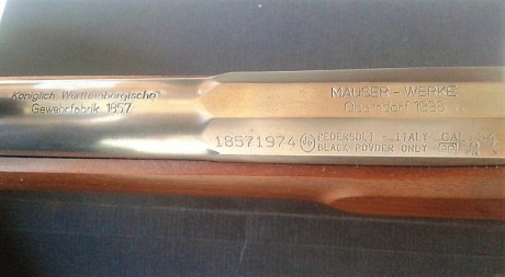 Pongo a la venta este fusil Württembergischen 1857 "Mauser" de Pedersoli.

Calibre .54, alza 32