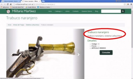 Buenas tarde:El arma en cuestión creo,por lo que he visto,que se trata de un "Trabuco Naranjero con 32