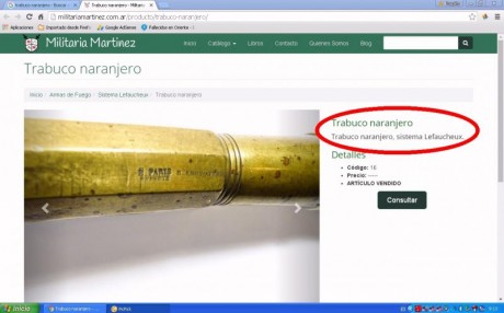Buenas tarde:El arma en cuestión creo,por lo que he visto,que se trata de un "Trabuco Naranjero con 31
