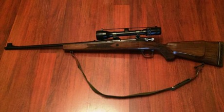 Hola a todos,
Vendo estos rifles:

- Santa Barbara SPAIN Modelo De Luxe calibre 243 con visor BUSHNELL. 00