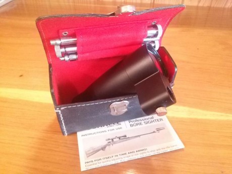 Centrador profesional de ópticas en armas de fuego.
Tres varillas extensibles para calibres de 0.22 a 00