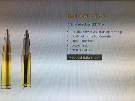 Vendo 500 puntas 308 w procedentes de excedentes militares alemanes MEN DM111A2, balistica impresionante, 00