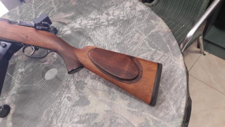 Perfecto de madera,pavón y mecanismos.Se cambia por rifle en calibre inferior o superior e igual estado.Aunque 21