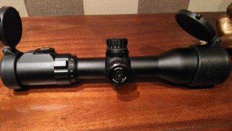 Mira de 4-12x44. Reticula mildot, iluminada. Tubo de 30mm, la reticula es muy fina. 
Ajuste paralelaje 01