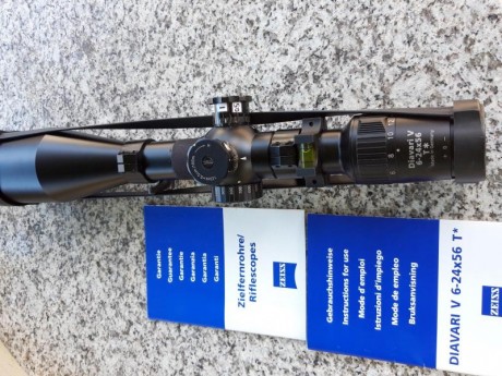 Buenos días.
Se vende este Zeiss Diavari 6-24x56T con muy poco uso.
Uno de los mejores visores que ha 01