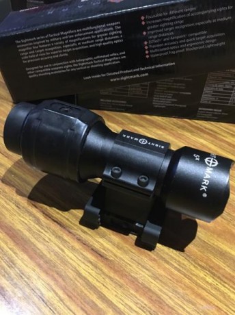 Magnificador SIGHTMARK 5 aumentos, con montura abatible 90 grados ..... 100 euros , gastos de envío incluidos. 01
