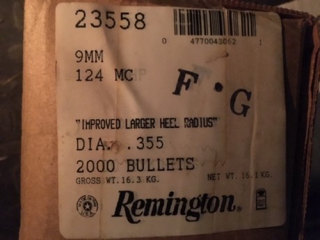 VENDO PUNTAS REMINGTON FMJ PARA EL 9X19 DE 124GRAINS

EN PAQUETES DE 2.000 PUNTAS.

 PRECIO: 140€ EL PAQUETE 02