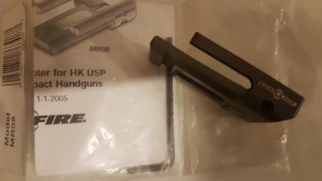 Vendo. Vendido se puede cerrar.
Rail adaptador Surefire MR08, para poder adaptar una linterna con sistema 30