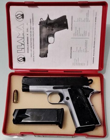 Vendo LLAMA MINIMAX II calibre 45 ACP, arma compacta para defensa muy cuidada, con todos sus accesorios 01