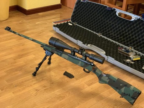 Carabina Cz 452 con cañón roscado,gatillo aligerado con muelle original,  visor con monturas tasco 10-40x50 02