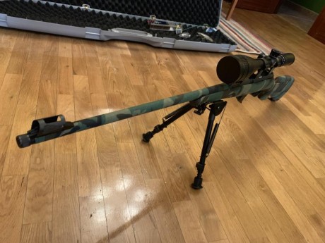 Carabina Cz 452 con cañón roscado,gatillo aligerado con muelle original,  visor con monturas tasco 10-40x50 00
